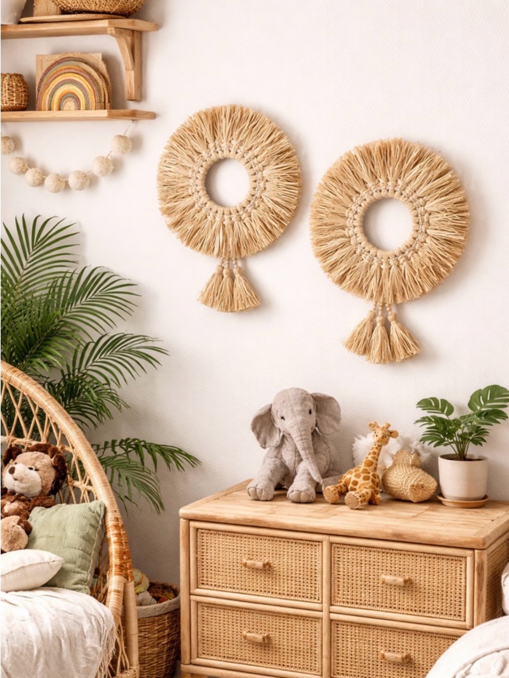 Boho Straw Wall Decor